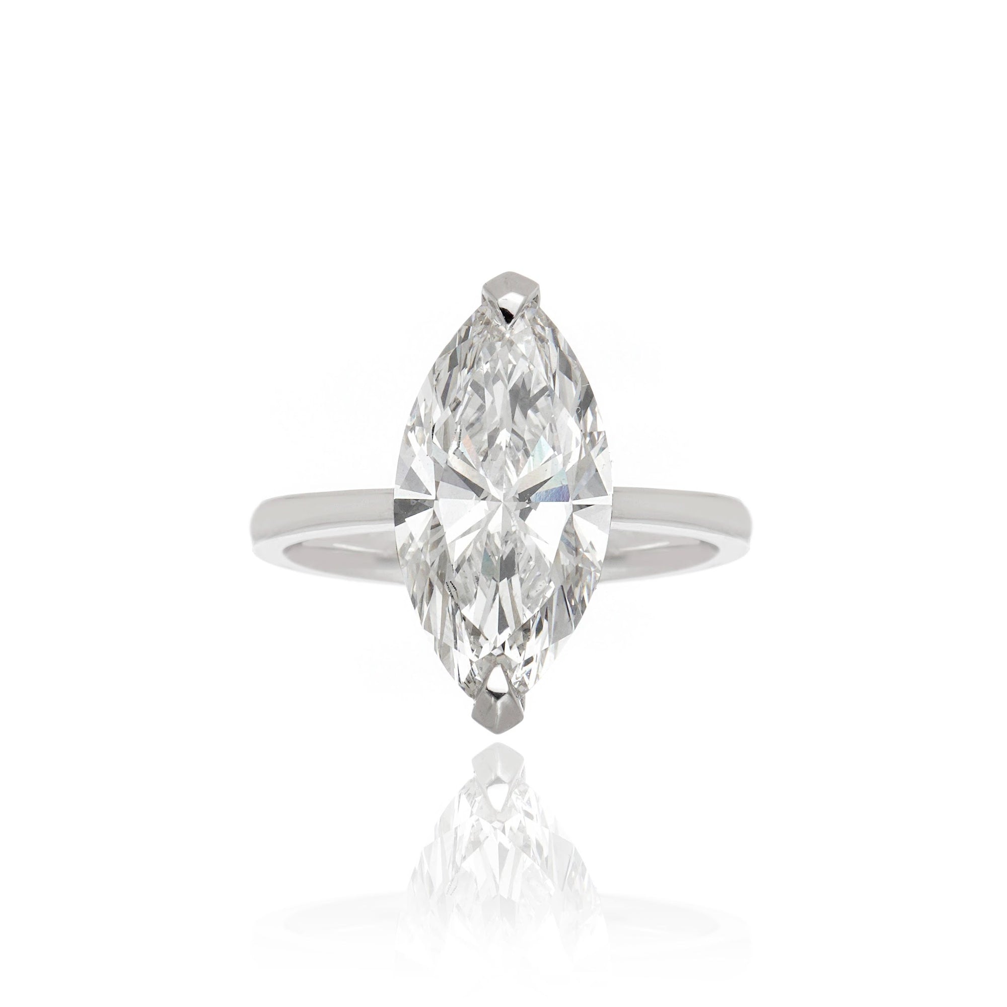 Anel Solitario Navete — 3.51 ct