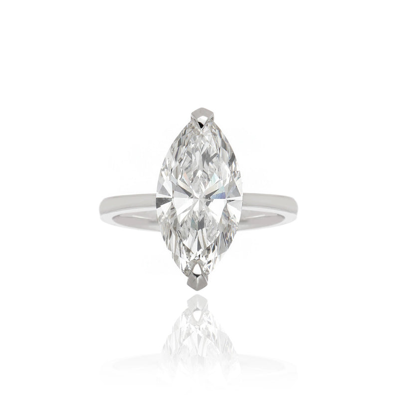 Anel Solitario Navete — 3.51 ct